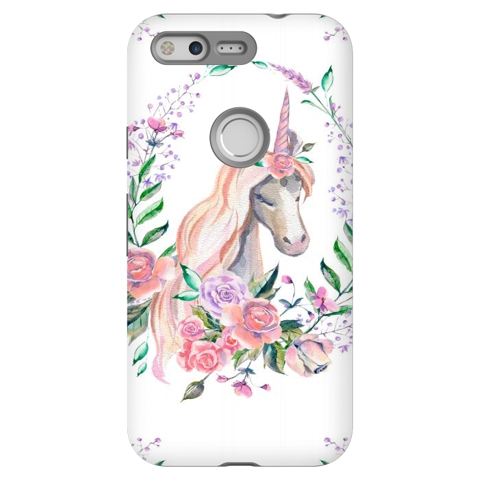 Pixel StrongFit watercolor floral unicorn by haroulita