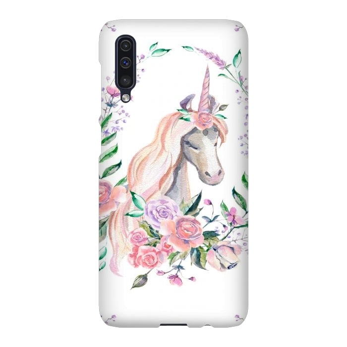 Galaxy A50 SlimFit watercolor floral unicorn by haroulita