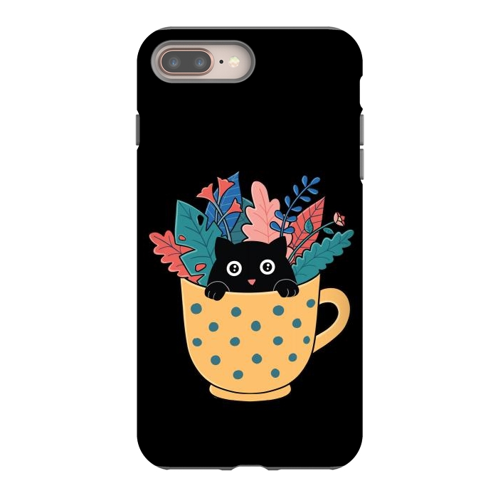 iPhone 7 plus StrongFit Cat and flowers by Coffee Man
