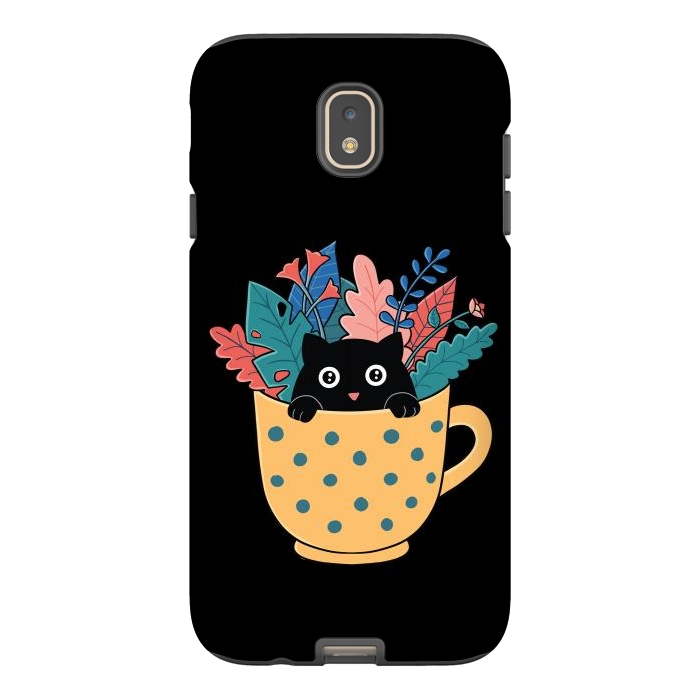 Galaxy J7 StrongFit Cat and flowers by Coffee Man