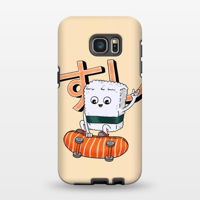 Galaxy S7 EDGE StrongFit Sushi and skateboard by Coffee Man