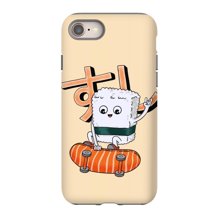 iPhone 8 StrongFit Sushi and skateboard by Coffee Man