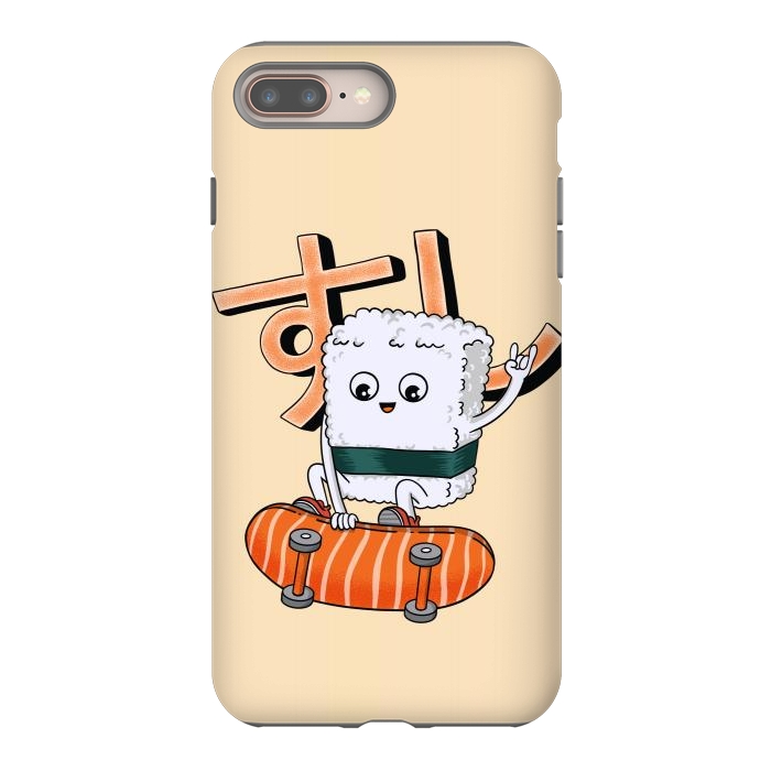iPhone 8 plus StrongFit Sushi and skateboard by Coffee Man
