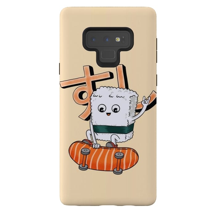 Galaxy Note 9 StrongFit Sushi and skateboard by Coffee Man