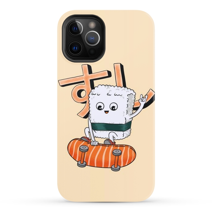 iPhone 12 Pro StrongFit Sushi and skateboard by Coffee Man