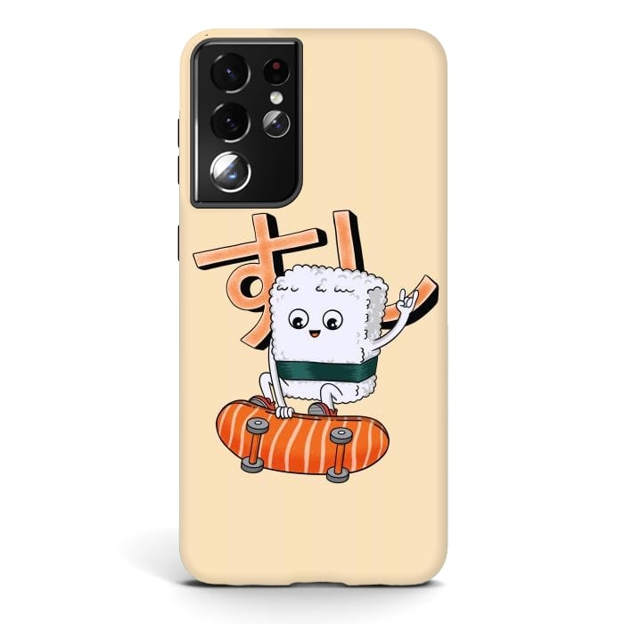 Galaxy S21 ultra StrongFit Sushi and skateboard by Coffee Man