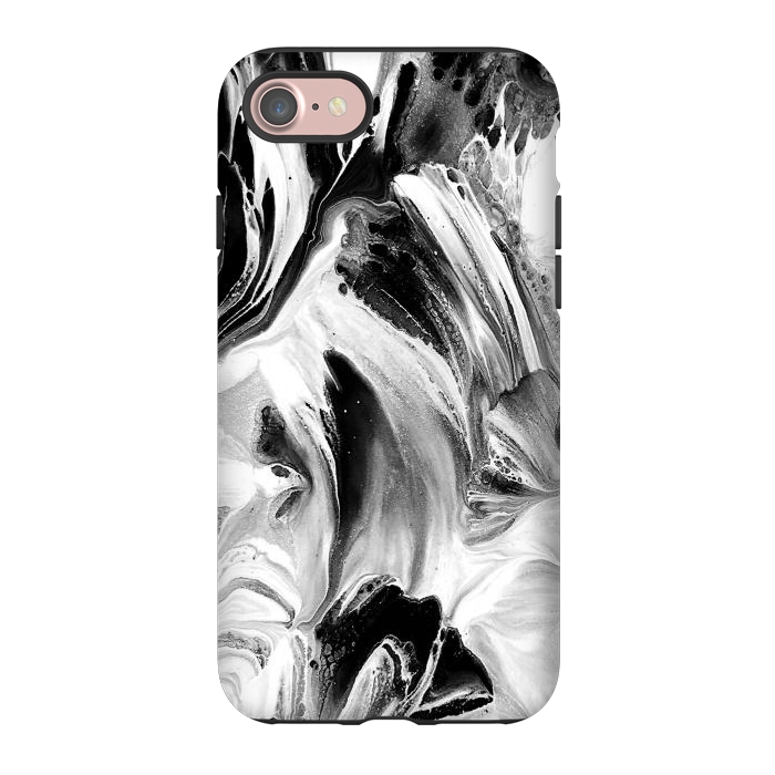 iPhone 7 StrongFit Black and White Brushed Paint by Ashley Camille