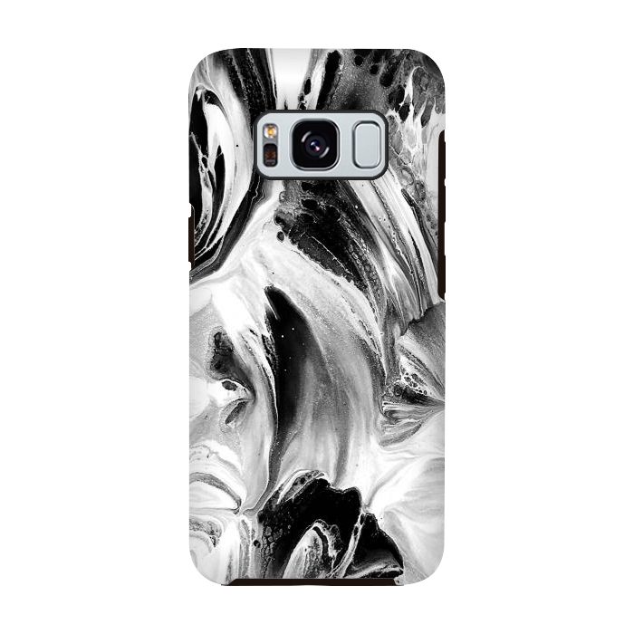 Galaxy S8 StrongFit Black and White Brushed Paint by Ashley Camille