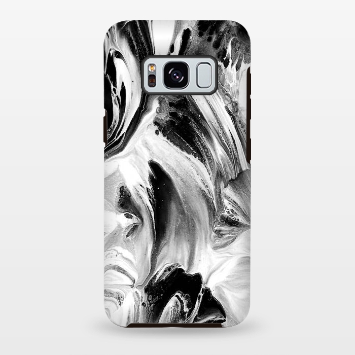 Galaxy S8 plus StrongFit Black and White Brushed Paint by Ashley Camille