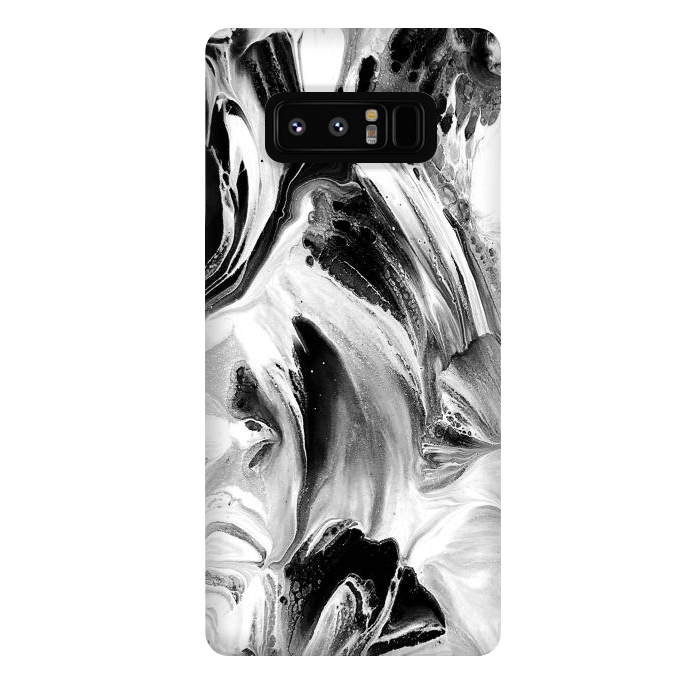 Galaxy Note 8 StrongFit Black and White Brushed Paint by Ashley Camille