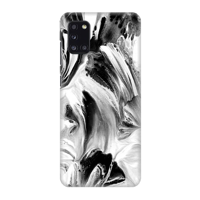 Galaxy A31 SlimFit Black and White Brushed Paint por Ashley Camille