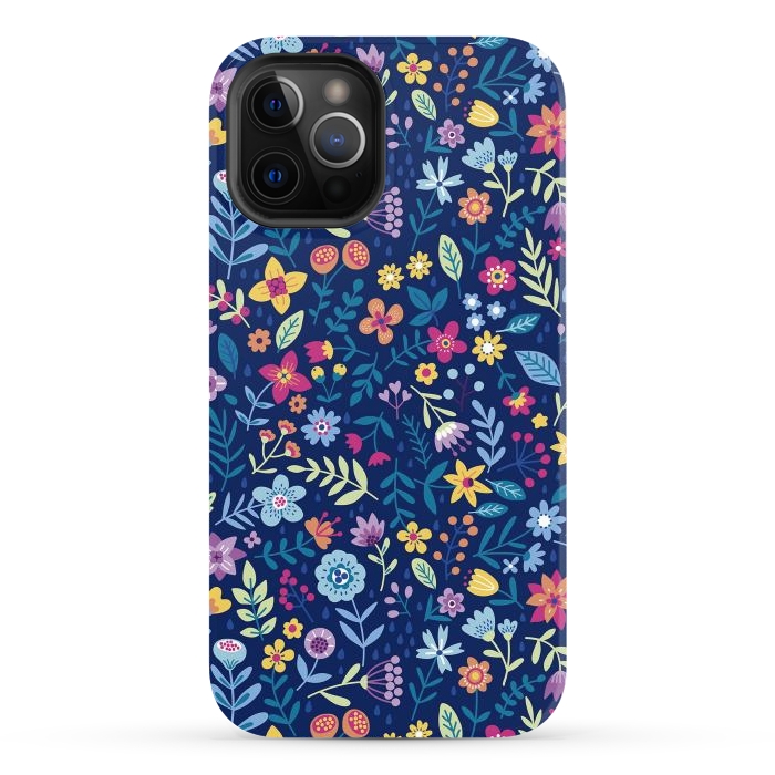 iPhone 12 Pro Max StrongFit Multicolor Beautiful Flowers  by ArtsCase
