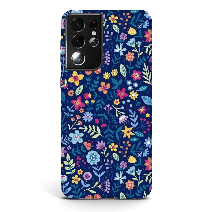 Galaxy S21 ultra StrongFit Multicolor Beautiful Flowers  by ArtsCase