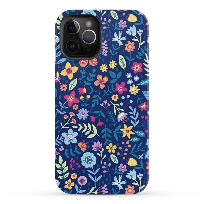 iPhone 12 Pro StrongFit Multicolor Beautiful Flowers  by ArtsCase