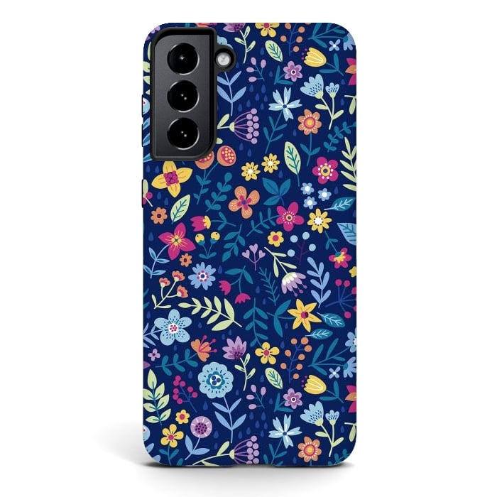 Galaxy S21 StrongFit Multicolor Beautiful Flowers  by ArtsCase