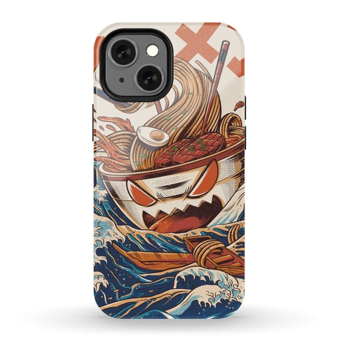 iPhone 13 mini StrongFit The Great Ramen off Kanagawa by Ilustrata