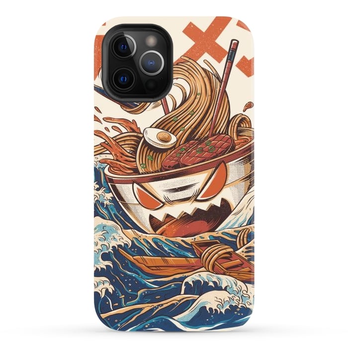 iPhone 12 Pro Max StrongFit The Great Ramen off Kanagawa by Ilustrata