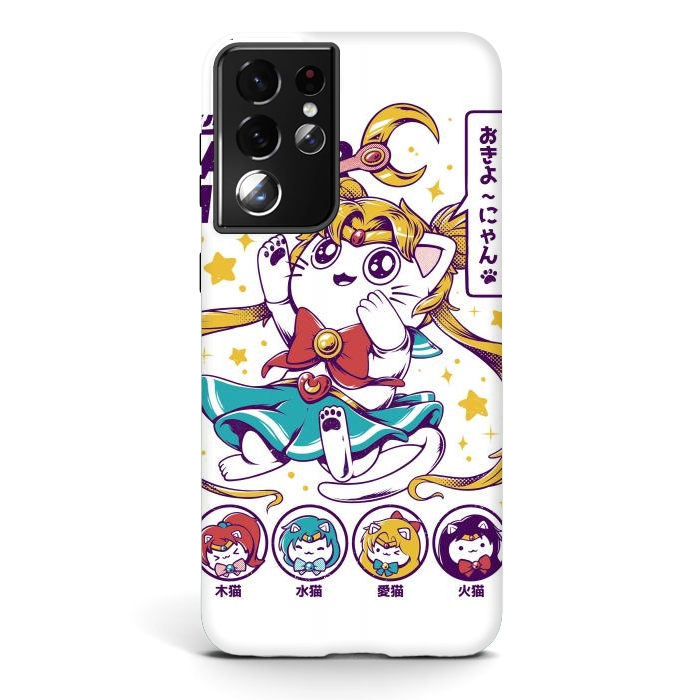 Galaxy S21 ultra StrongFit Sailor Meow by Ilustrata