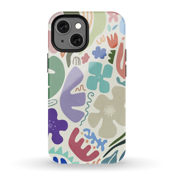 iPhone 13 mini StrongFit Floral Shapes by amini54