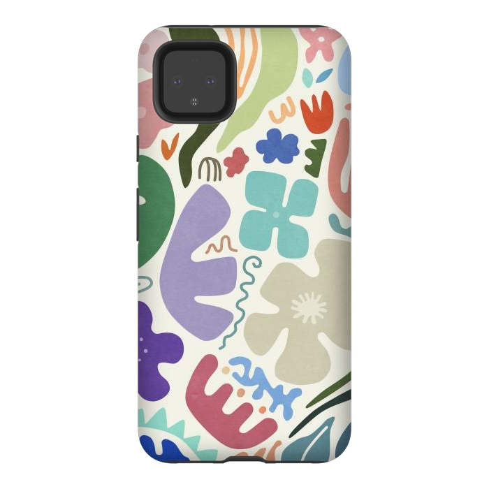 Pixel 4XL StrongFit Floral Shapes by amini54