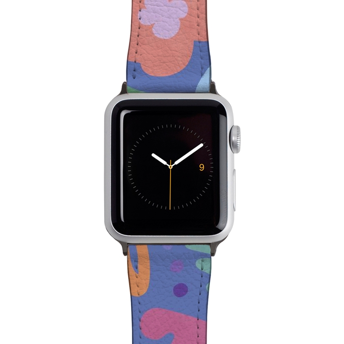 Watch 38mm / 40mm Strap PU leather Floral Shapes II by amini54