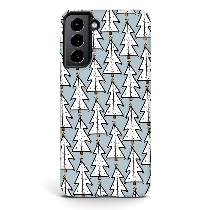 Galaxy S21 plus StrongFit The white Christmas trees by Steve Wade (Swade)