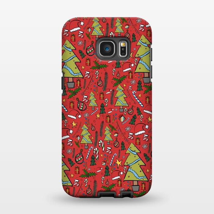 Galaxy S7 EDGE StrongFit The festive Xmas pattern by Steve Wade (Swade)