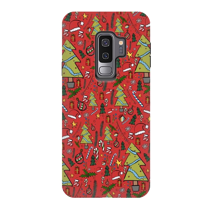 Galaxy S9 plus StrongFit The festive Xmas pattern by Steve Wade (Swade)