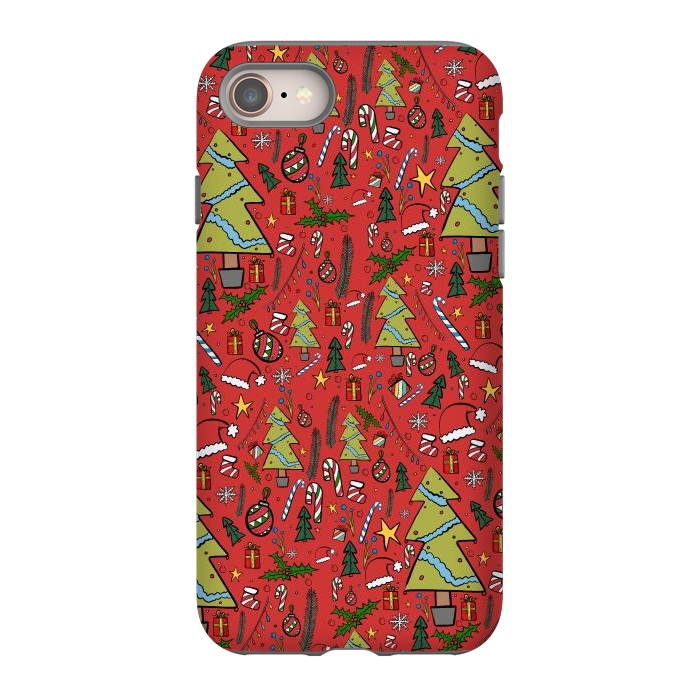 iPhone 8 StrongFit The festive Xmas pattern by Steve Wade (Swade)