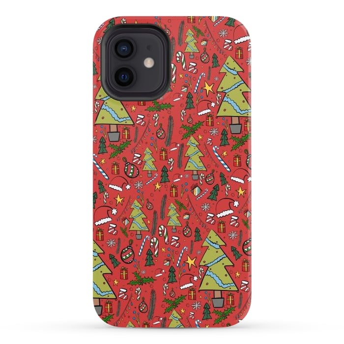 iPhone 12 StrongFit The festive Xmas pattern by Steve Wade (Swade)