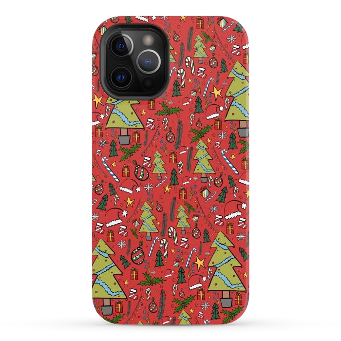 iPhone 12 Pro Max StrongFit The festive Xmas pattern by Steve Wade (Swade)