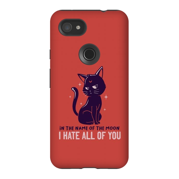 Pixel 3AXL StrongFit In The Name Of The Moon Funny Cute Cat by eduely