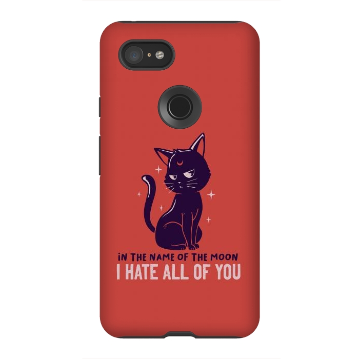 Pixel 3XL StrongFit In The Name Of The Moon Funny Cute Cat by eduely