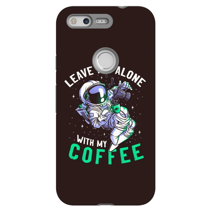 Pixel StrongFit Leave Me Alone With My Coffee Funny Astronaut Spaceman by eduely
