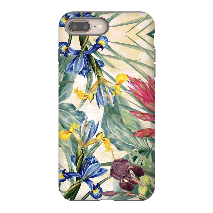iPhone 8 plus StrongFit Elegant iris flowers - watercolor botanical illustration by Oana 