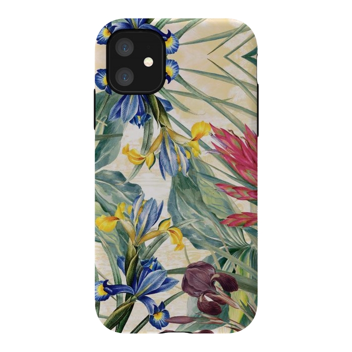 iPhone 11 StrongFit Elegant iris flowers - watercolor botanical illustration by Oana 