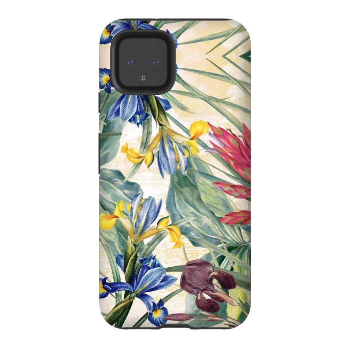 Pixel 4 StrongFit Elegant iris flowers - watercolor botanical illustration by Oana 