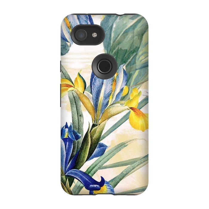 Pixel 3A StrongFit Elegant iris flowers - watercolor botanical illustration by Oana 
