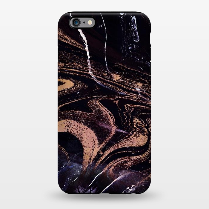 iPhone 6/6s plus StrongFit Liquid marble with golden stripes - acrylic pour by Oana 