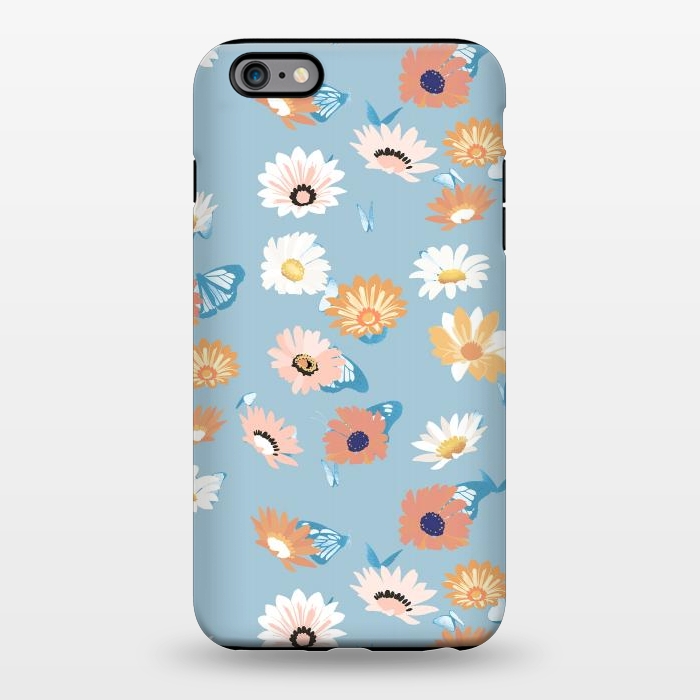 iPhone 6/6s plus StrongFit Pastel daisy petals and butterflies - colorful aesthetic pattern by Oana 