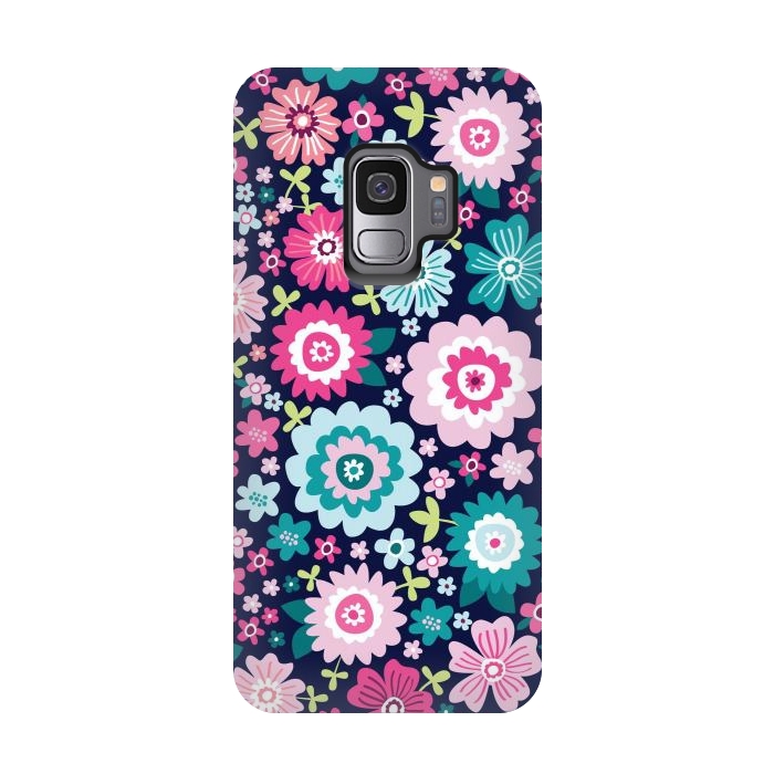 Galaxy S9 StrongFit Cute pattern in colorful flower  by ArtsCase