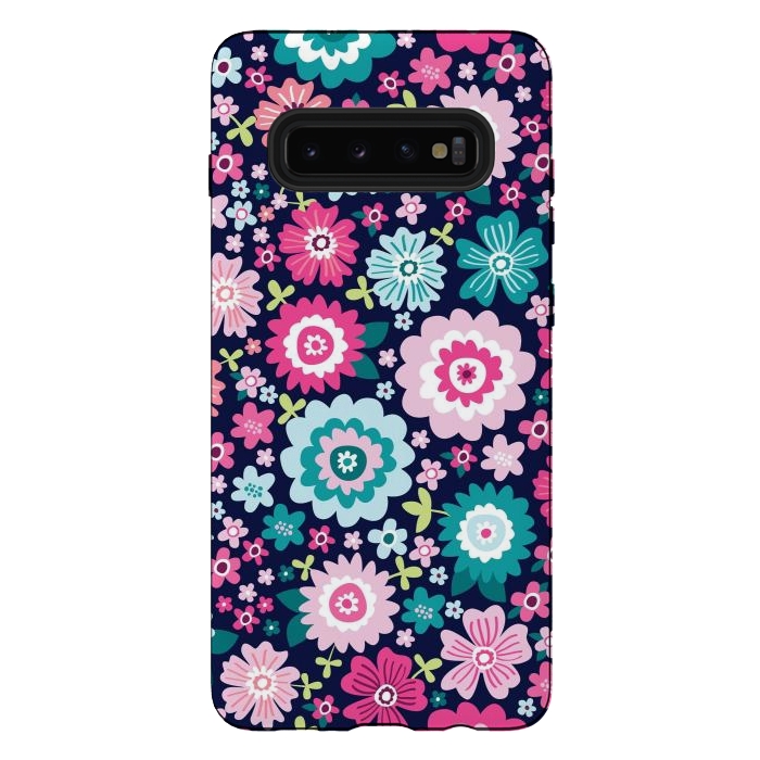 Galaxy S10 plus StrongFit Cute pattern in colorful flower  by ArtsCase