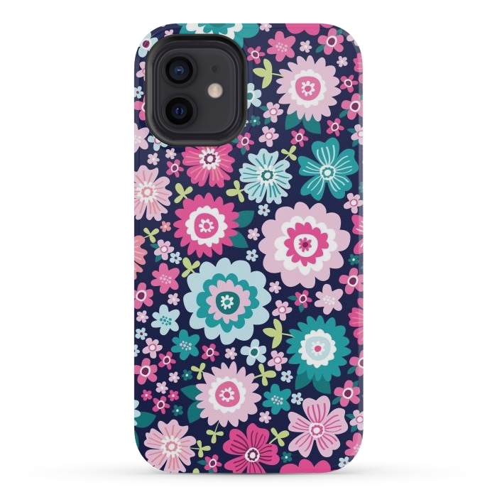 iPhone 12 mini StrongFit Cute pattern in colorful flower  by ArtsCase