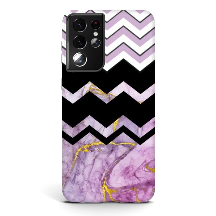 Galaxy S21 ultra StrongFit Purple Marble  by CAS