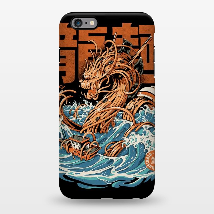 iPhone 6/6s plus StrongFit Black Great Ramen Dragon off Kanagawa by Ilustrata