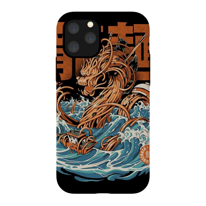 iPhone 11 Pro StrongFit Black Great Ramen Dragon off Kanagawa by Ilustrata