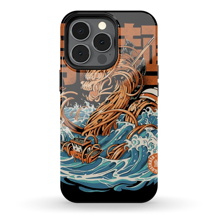 iPhone 13 pro StrongFit Black Great Ramen Dragon off Kanagawa by Ilustrata