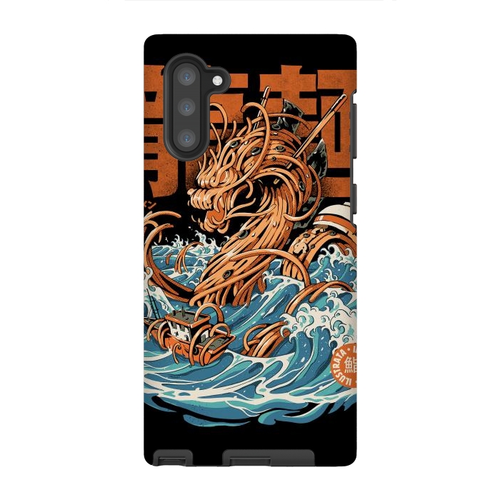 Galaxy Note 10 StrongFit Black Great Ramen Dragon off Kanagawa by Ilustrata