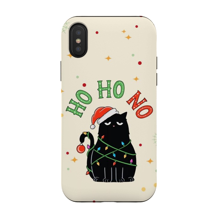 iPhone Xs / X StrongFit Cat and Christmas NO by Coffee Man
