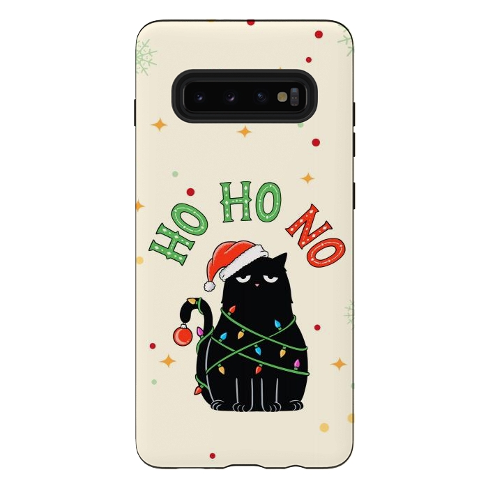 Galaxy S10 plus StrongFit Cat and Christmas NO by Coffee Man